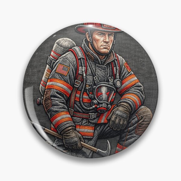 Item preview, Heroic Firefighter Embroidered Style Brave Rescue Vibe designed and sold by Pride Emblem Prints.