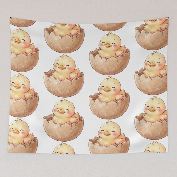Item preview, Kawaii Sleeping Baby Duck in Eggshell - Cute Hatchling designed and sold by 0Zetgest.