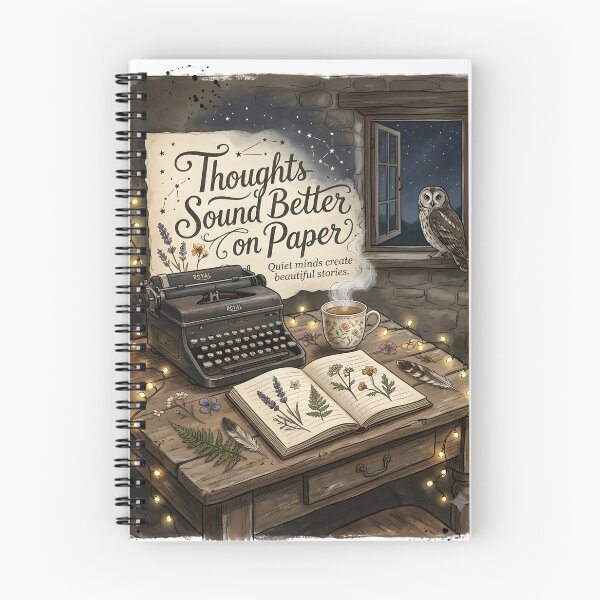 Item preview, Thoughts Sound Better On Paper Journal Lover Shirt | Introvert Writer Owl Notebook Design Gift designed and sold by softmind studio.