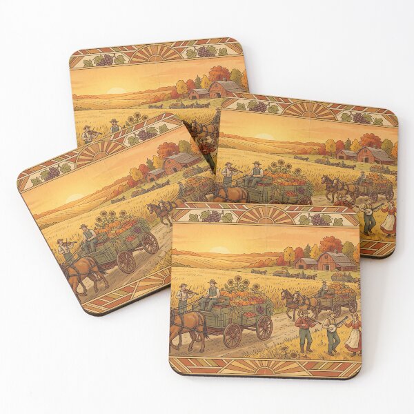 Item preview, Vintage Harvest Festival Poster | Golden Autumn Countryside designed and sold by Koalangel.
