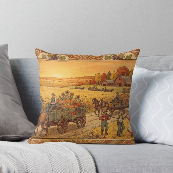Item preview, Vintage Harvest Festival Poster | Golden Autumn Countryside designed and sold by Koalangel.