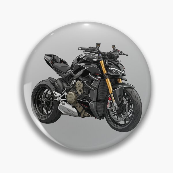 Item preview, Black Ducati Streetfighter V4 Hypernaked Motorcycle Illustration designed and sold by Motorline44.