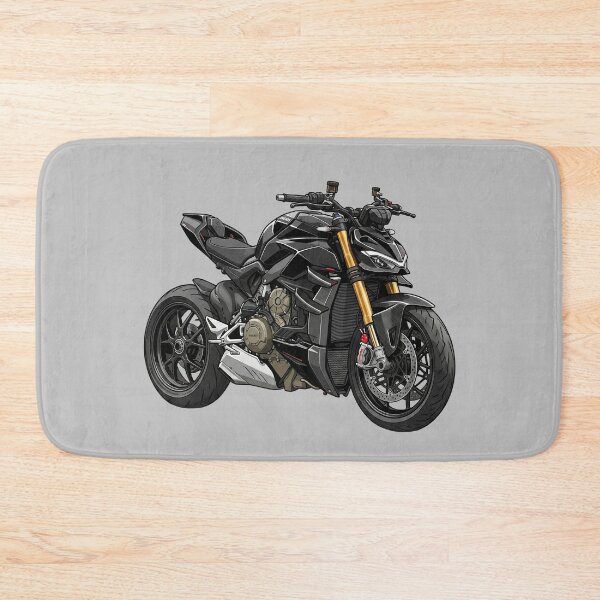 Item preview, Black Ducati Streetfighter V4 Hypernaked Motorcycle Illustration designed and sold by Motorline44.