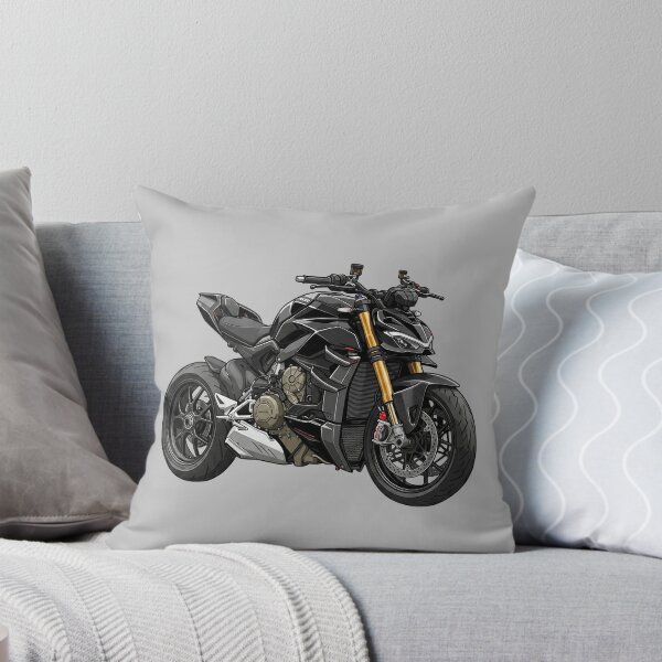 Item preview, Black Ducati Streetfighter V4 Hypernaked Motorcycle Illustration designed and sold by Motorline44.