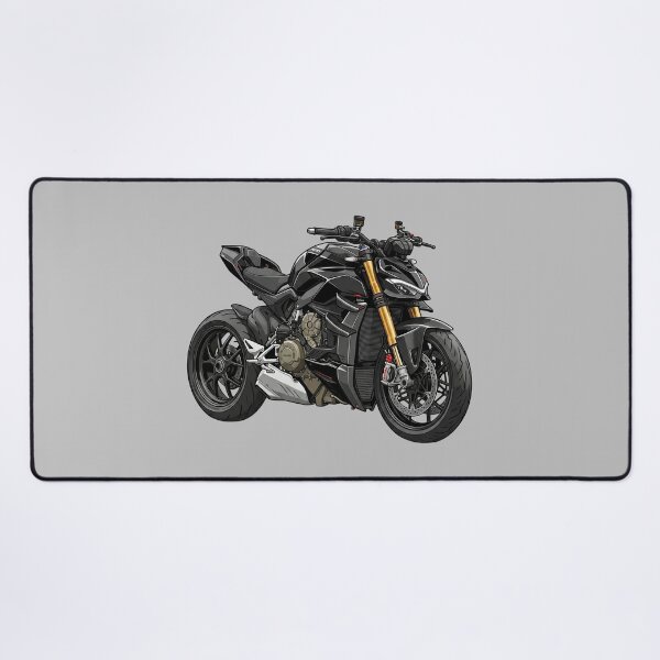 Item preview, Black Ducati Streetfighter V4 Hypernaked Motorcycle Illustration designed and sold by Motorline44.