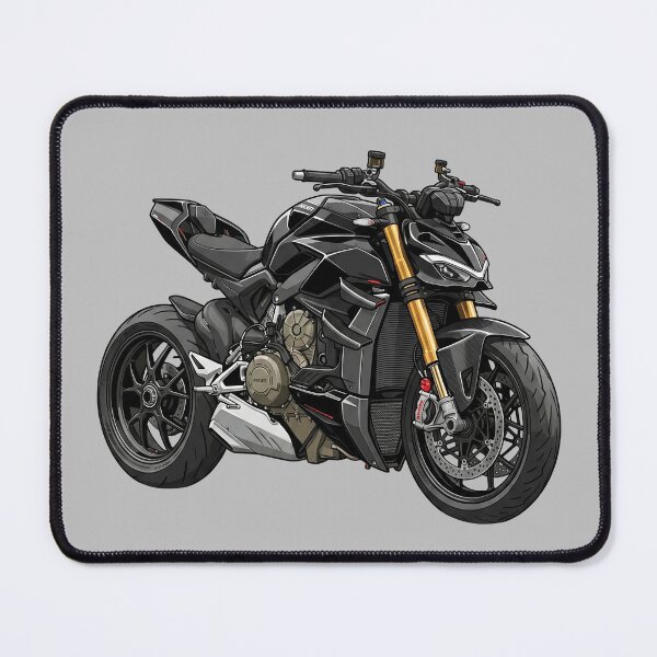 Item preview, Black Ducati Streetfighter V4 Hypernaked Motorcycle Illustration designed and sold by Motorline44.
