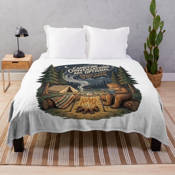 Item preview, Campfire Conversations Are Optional Shirt | Funny Introvert Camping Bear Nature Lover Gift designed and sold by softmind studio.