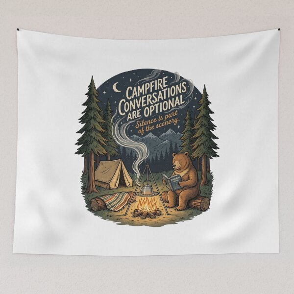 Item preview, Campfire Conversations Are Optional Shirt | Funny Introvert Camping Bear Nature Lover Gift designed and sold by softmind studio.