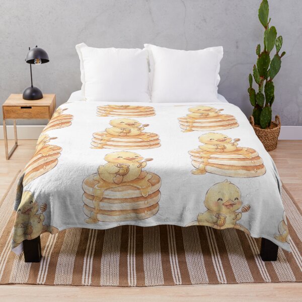 Item preview, Kawaii Duck on Fluffy Pancakes - Cute Sweet Honey Breakfast designed and sold by 0Zetgest.
