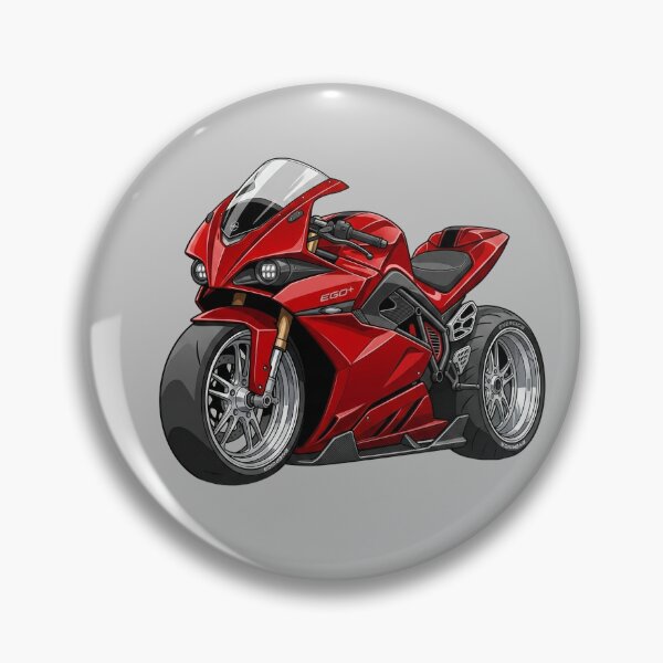 Item preview, Red Energica Ego Plus Electric Superbike Motorcycle Illustration designed and sold by Motorline44.