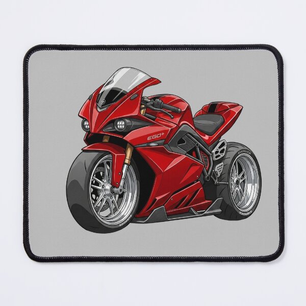 Item preview, Red Energica Ego Plus Electric Superbike Motorcycle Illustration designed and sold by Motorline44.