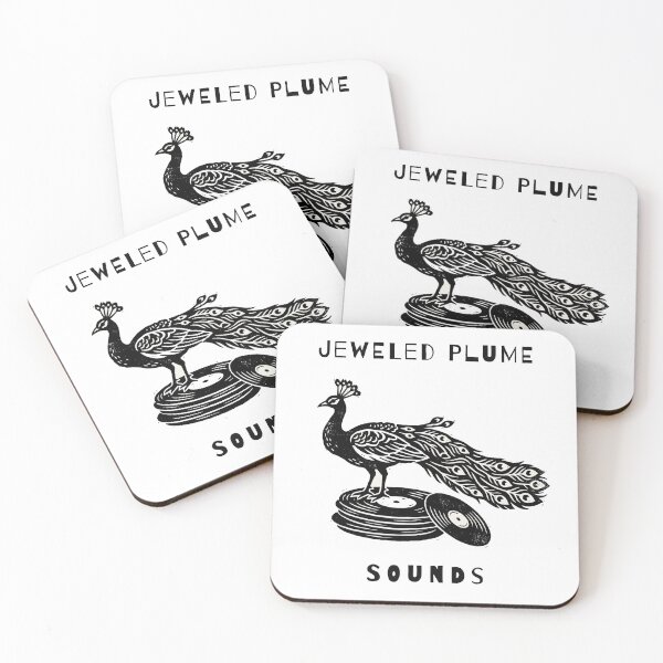 Item preview, Jeweled Plume Sounds – Vintage Peacock Vinyl T-Shirt designed and sold by Klevertee.