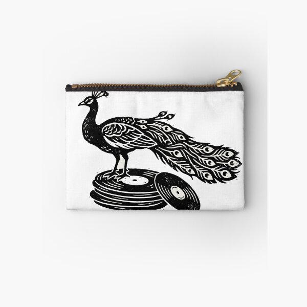 Item preview, Jeweled Plume Sounds – Vintage Peacock Vinyl T-Shirt designed and sold by Klevertee.