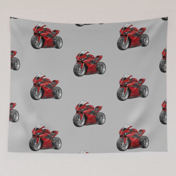 Item preview, Red Energica Ego Plus Electric Superbike Motorcycle Illustration designed and sold by Motorline44.