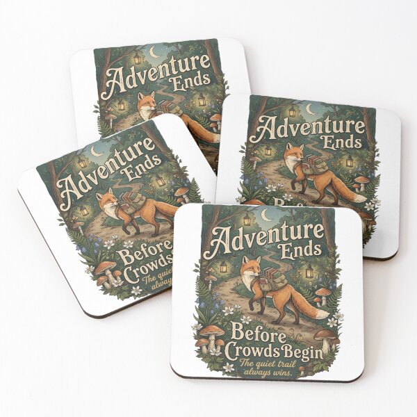 Item preview, Adventure Ends Before Crowds Begin Shirt | Funny Introvert Hiking Fox Nature Lover Gift designed and sold by softmind studio.