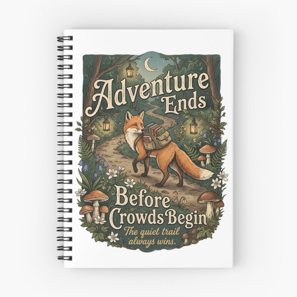 Item preview, Adventure Ends Before Crowds Begin Shirt | Funny Introvert Hiking Fox Nature Lover Gift designed and sold by softmind studio.