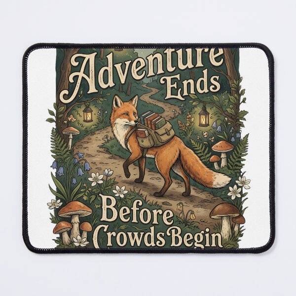 Item preview, Adventure Ends Before Crowds Begin Shirt | Funny Introvert Hiking Fox Nature Lover Gift designed and sold by softmind studio.