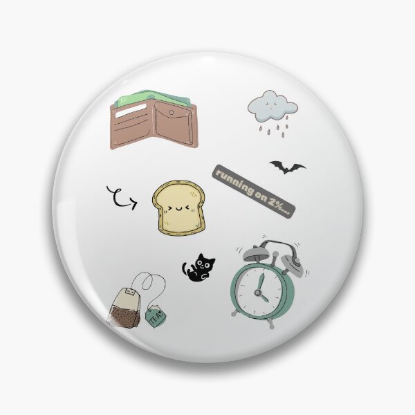 Item preview, Running on 2% Sticker Pack | Tired Bread, Tea & Alarm Clock Aesthetic | Relatable Sleepy Mood Stickers | Cozy Minimal Kawaii Set designed and sold by ravenRM.