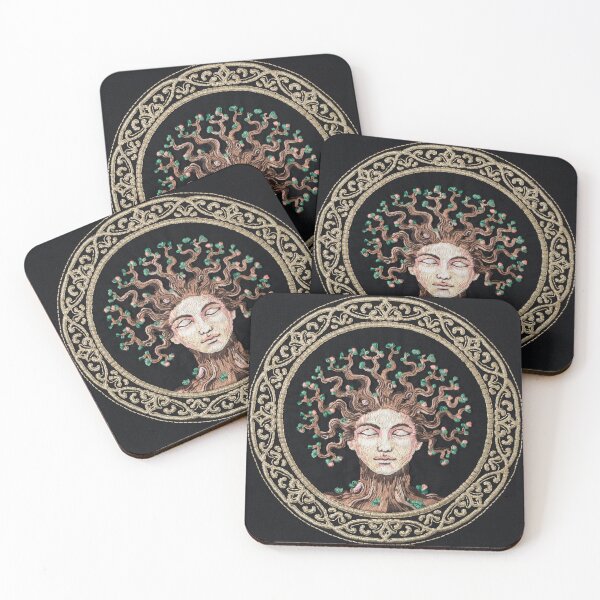 Artikelvorschau, Medusa unter einer wunderschönen blühenden Blumenpflanze entworfen und verkauft von Nova-Print-plus.