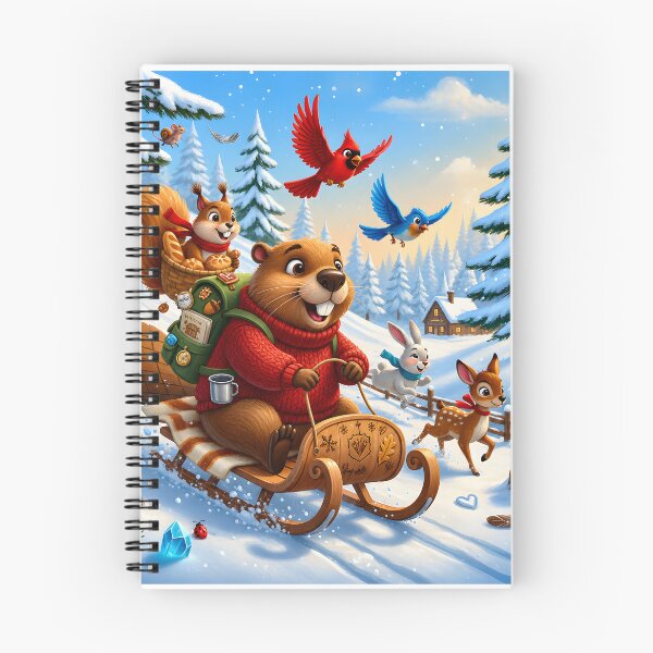 Item preview, Happy Beaver Adventures – Snowy Sled Adventure designed and sold by Clothes With Smiling Animals Walt Gral.