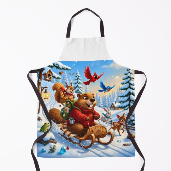 Item preview, Happy Beaver Adventures – Snowy Sled Adventure designed and sold by Clothes With Smiling Animals Walt Gral.