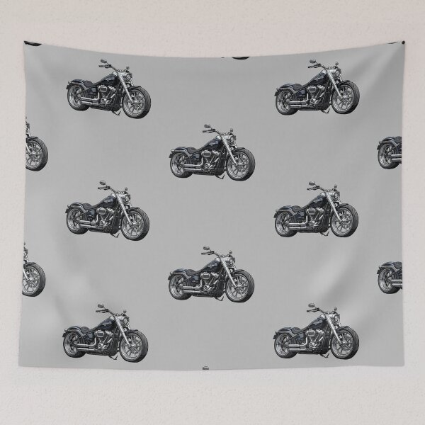 Item preview, Classic Harley Davidson Fat Boy Cruiser Motorcycle Illustration designed and sold by Motorline44.