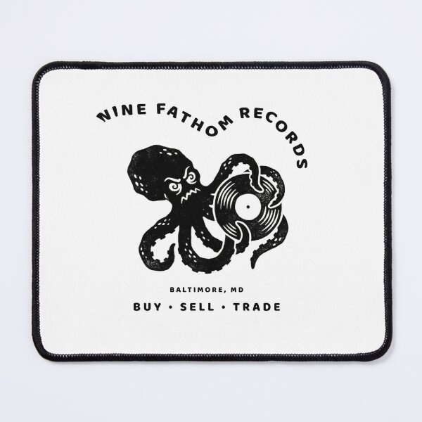 Item preview, Nine Fathom Records – Vintage Octopus Vinyl T-Shirt designed and sold by Klevertee.