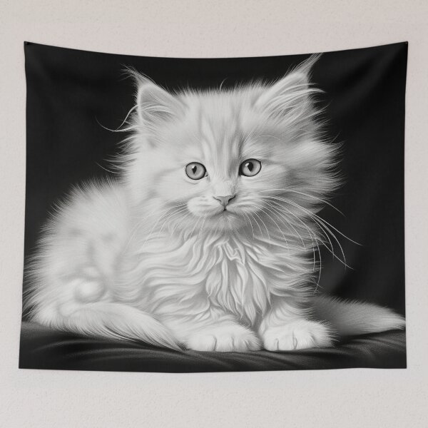 Item preview, Luminous White Kitten on Black designed and sold by djovan.