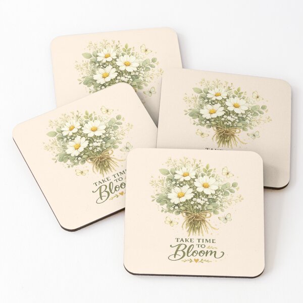 Item preview, Take Time to Bloom | White Wildflower Bouquet Cottagecore Botanical Floral Design designed and sold by NovaNest  Studio.