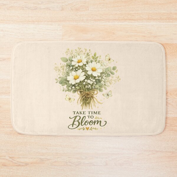 Item preview, Take Time to Bloom | White Wildflower Bouquet Cottagecore Botanical Floral Design designed and sold by NovaNest  Studio.