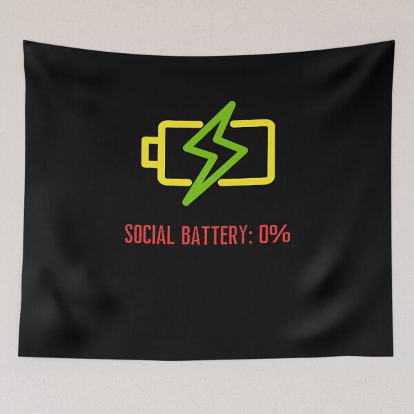 Item preview, Social Battery 0 Percent Funny Introvert Humor designed and sold by eMeS-Design.