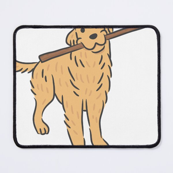 Item preview, Cute Golden Retriever Dog Holding Stick Cartoon. designed and sold by monkik.