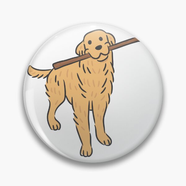 Item preview, Cute Golden Retriever Dog Holding Stick Cartoon. designed and sold by monkik.