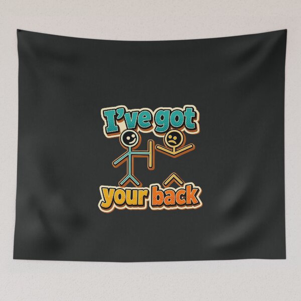Item preview, Funny Man with Stick Spine Pun I've Got Your Back Frinedship Humor Gift  designed and sold by alenaz.