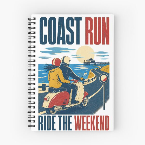 Item preview, Coast Run MOD Scooter Road Trip Vintage Poster designed and sold by Surfer Dave Designs.