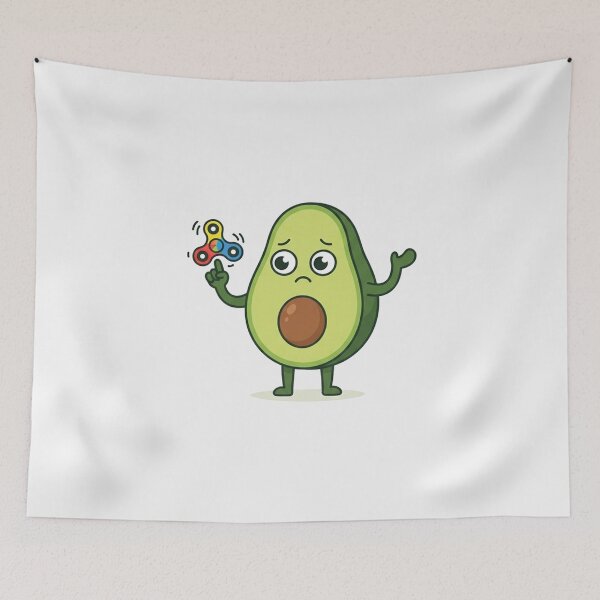 Item preview, Cute Sad Avocado Playing Fidget Spinner designed and sold by Owcomm.