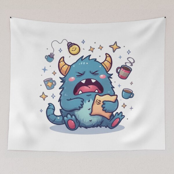 Item preview, Night Shift Monster Sticker | Cute Sleepy Monster Night Worker Design designed and sold by Stylestickers55.