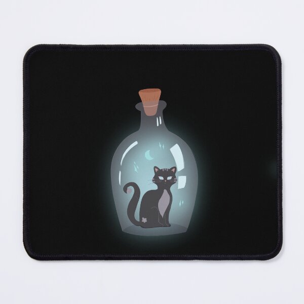 Item preview, Black Cat in a Magic Bottle | Whimsical Witchy Cat Illustration designed and sold by ☽ Moonroot Cottage ☾.