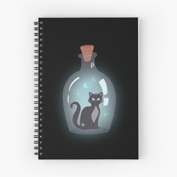 Item preview, Black Cat in a Magic Bottle | Whimsical Witchy Cat Illustration designed and sold by ☽ Moonroot Cottage ☾.