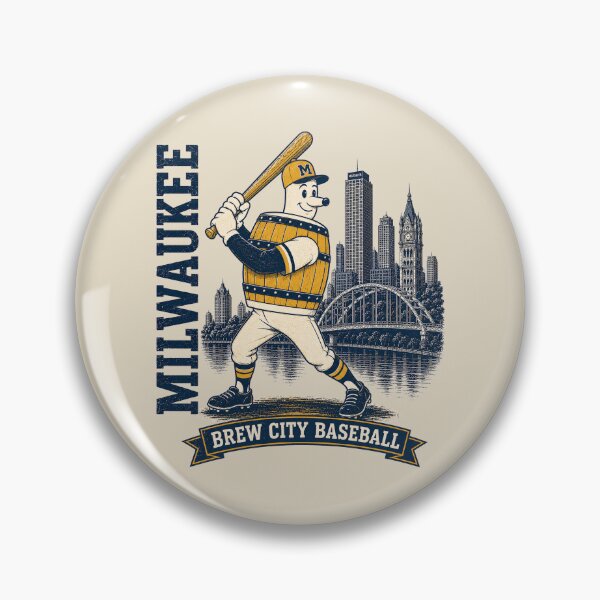 Item preview, Milwaukee Brew City Baseball Vintage Barrelman, Retro Wisconsin Baseball Skyline Tee designed and sold by GhostDawgs.
