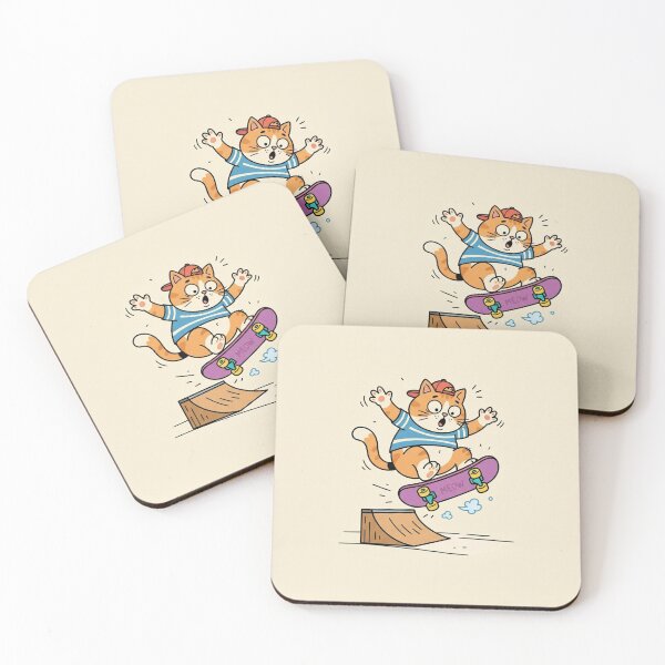 Item preview, Cute Orange Cat Doing Skateboard Tricks designed and sold by Owcomm.