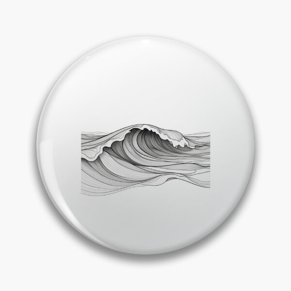 Item preview, Minimalist Ocean Wave Line Art | Black & White Nature Design designed and sold by KaroxoArts.