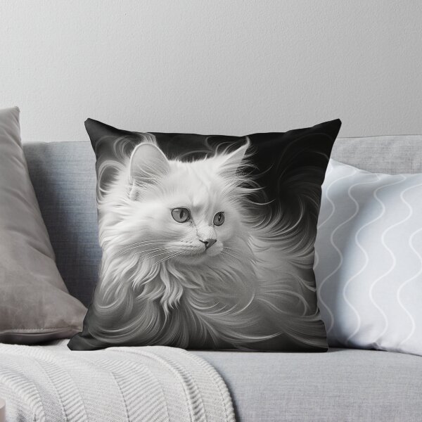 Item preview, White Cat in Silken Swirls designed and sold by djovan.
