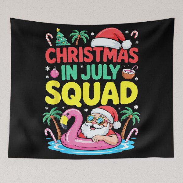 Item preview, Christmas In July Squad Funny Summer Santa Flamingo Tropical Holiday Party designed and sold by Phil Ben.