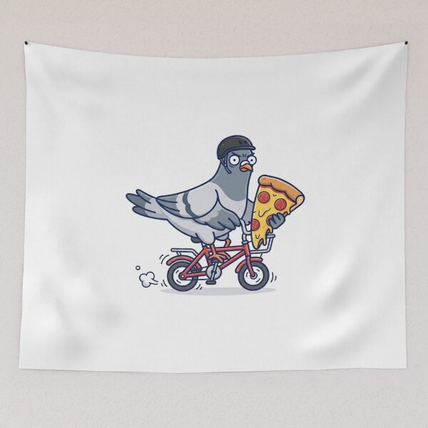 Item preview, Funny Pigeon Delivering A Pizza Slice designed and sold by Owcomm.