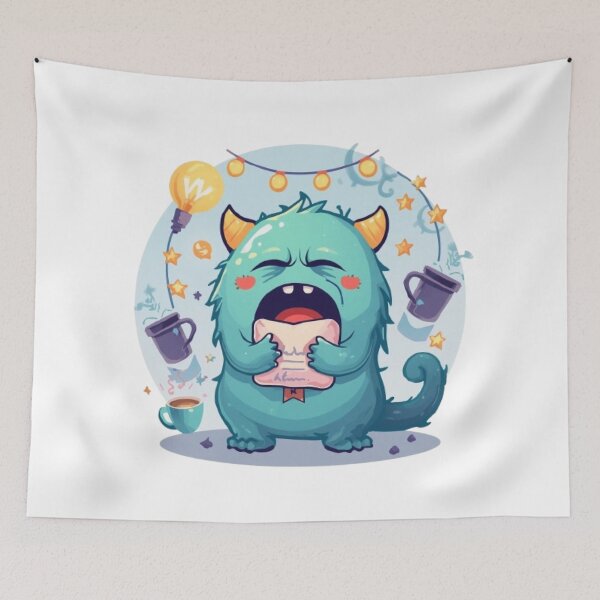 Item preview, Night Shift Monster | Funny Sleepy Creature Kawaii Sticker designed and sold by Stylestickers55.