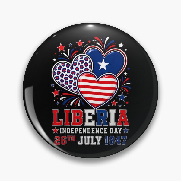 Item preview, Liberia Independence Day Patriotic Hearts National Pride Celebration July Twenty Sixth designed and sold by Phil Ben.