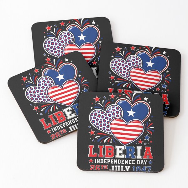 Item preview, Liberia Independence Day Patriotic Hearts National Pride Celebration July Twenty Sixth designed and sold by Phil Ben.