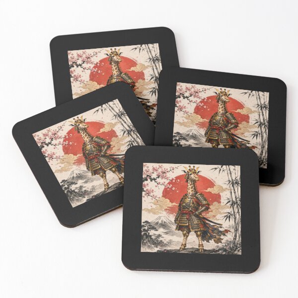 Item preview, Samurai Giraffe Japanese Style Animal Art designed and sold by EuropeanPrints.