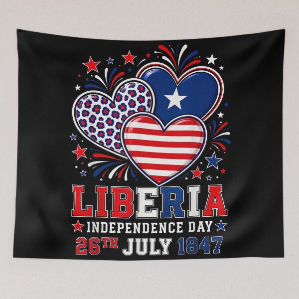 Item preview, Liberia Independence Day Patriotic Hearts National Pride Celebration July Twenty Sixth designed and sold by Phil Ben.